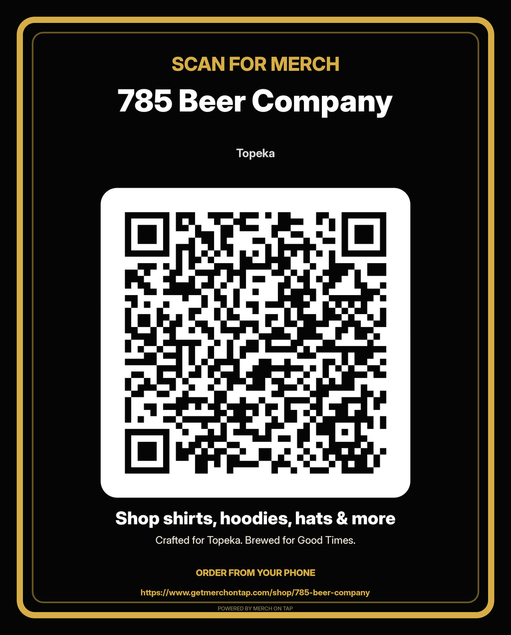 Pedestal sign, 8x10 in artwork for 785 Beer Company (20260628-font-render-v2)