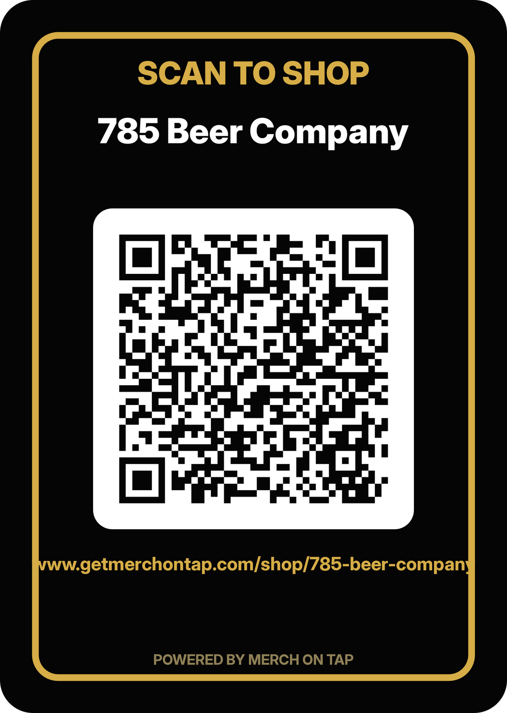 Wall sticker, 6x9 in, matte artwork for 785 Beer Company (20260628-font-render-v2)