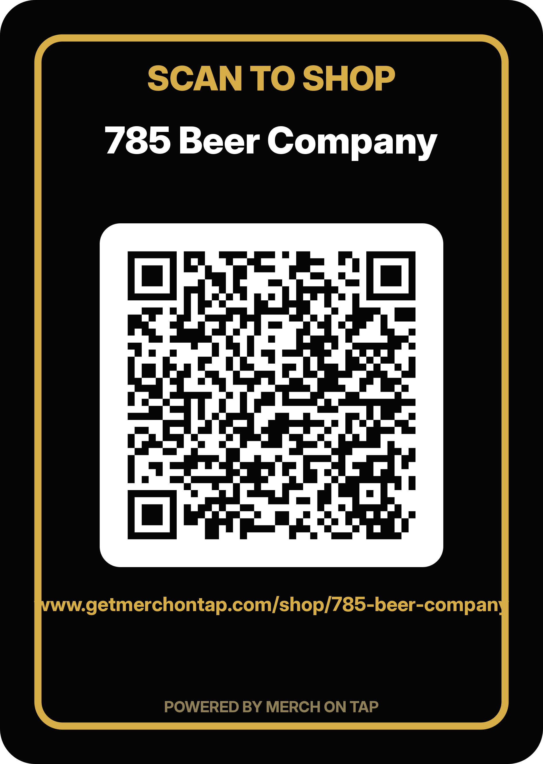 Wall sticker, 6x9 in, matte artwork for 785 Beer Company (20260628-font-render-v2)