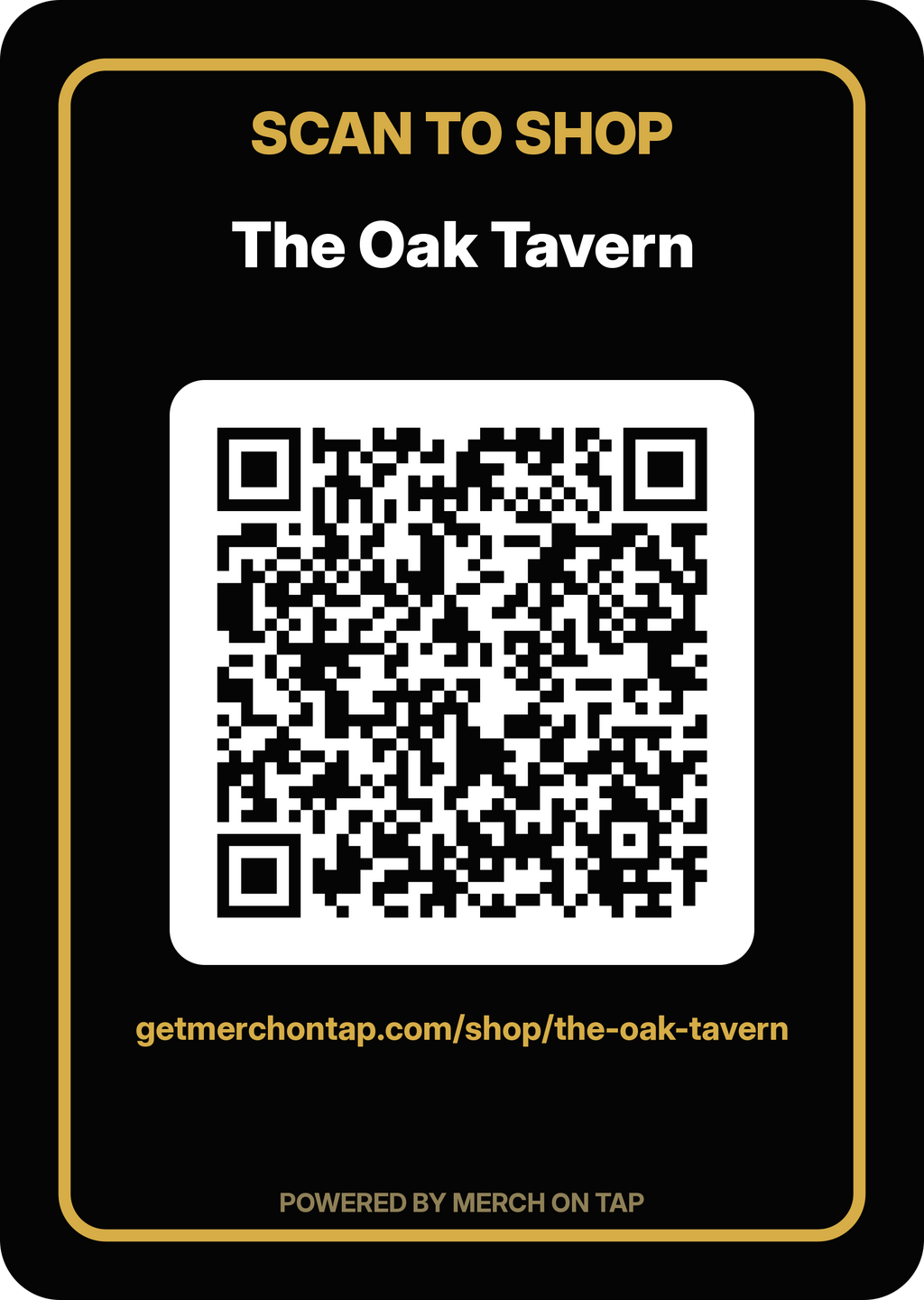 Wall sticker, 6x9 in, matte artwork for The Oak Tavern (20260628-font-render-v2)