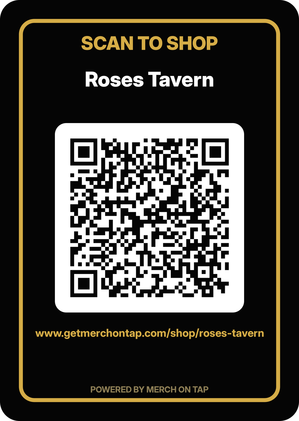 Wall sticker, 6x9 in, matte artwork for Roses Tavern (20260628-font-render-v2)
